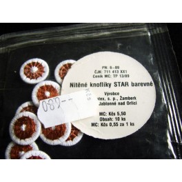 Nitěné knoflíky STAR barevné, Dřevotex, s. p. Žamberk Nitěné knoflíky STAR barevné, Dřevotex, s. p. Žamberk