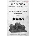 Katalog Elektrotechnické stroje a přístroje, DUDA - Alois Duda, Praha Vinohrady