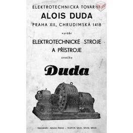 DUDA - Alois Duda, Elektrotechnická továrna, Praha Vinohrady