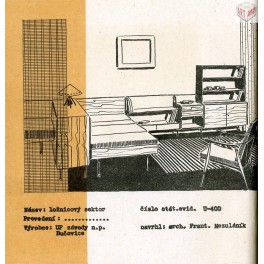 Obývací pokoj, U-400 (F. Mezulánik), Spojené UP závody n.p. Obývací pokoj, U-400 (F. Mezulánik), Spojené UP závody n.p.