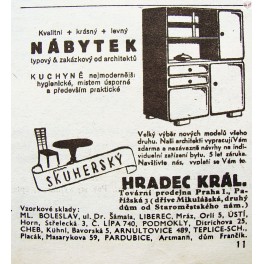 Skuherský  - reklama (Továrny na výrobu nábytku HK)