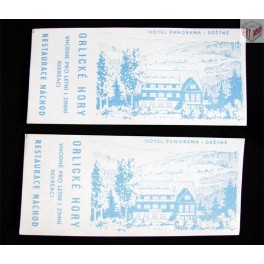 účtenka, hotel Panorama, 2/2 20. století, ČSSR účtenka, hotel Panorama, 2/2 20. století, ČSSR
