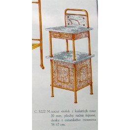 Noční stolky, mycí stoly, toaletní stoly, firma Gottwald, katalog mosazného nábytku 1927